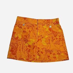 90s does 60s boho twee orange corduroy mini skirt deadstock